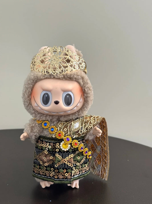 For The Monsters Labubu’s Thai Royal Charm Set – Woven Skirt + Crown + Accessories